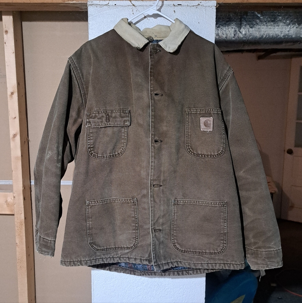 Distressed Blanket Lined Carhartt Barn/ Chore Jacket